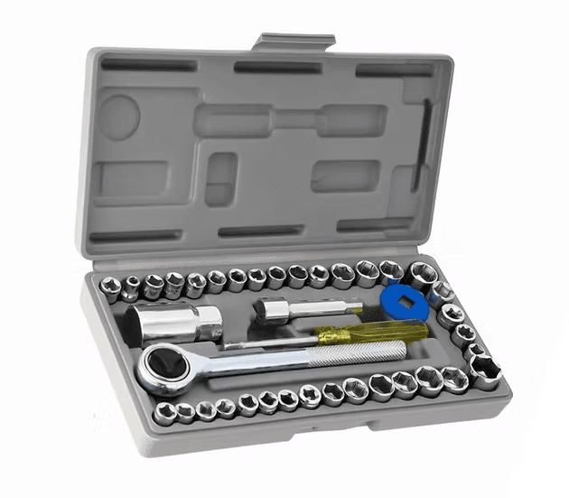 Kit Chave Catraca Maleta C/40 Peças Átomo MO-40PC-GJ