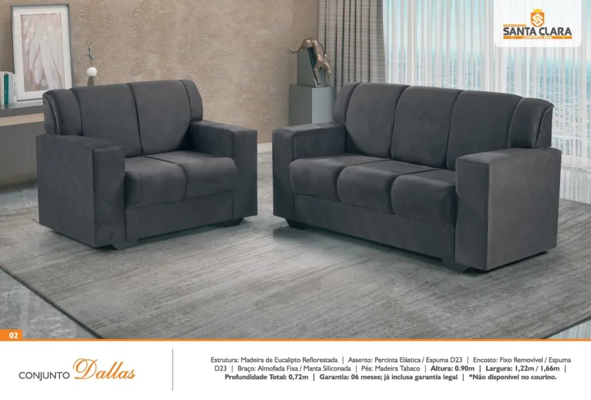 SOFA 3/2 CHENILE SANTA CLARA DALLAS