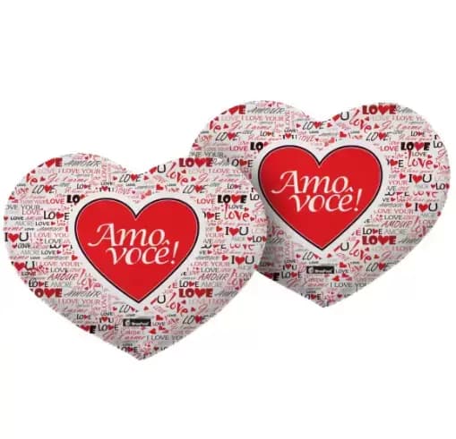 ALMOFADA RECORTE CORAÇÃO PEQ - AMO VOCÊ CORAÇÃO NW