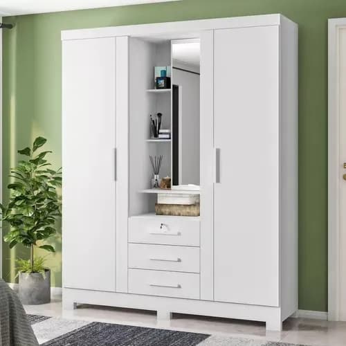 GUARDA ROUPA 3 PORTAS ZANZINI CAPELINHA C/ ESPELHO