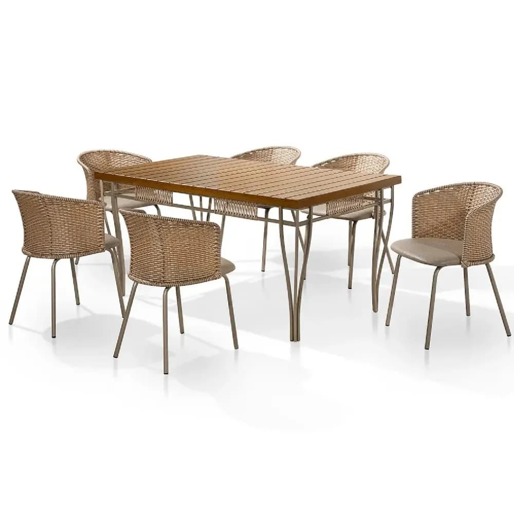 MESA 6 CADEIRA ACO NOBRE GOURMET - Imagem 1